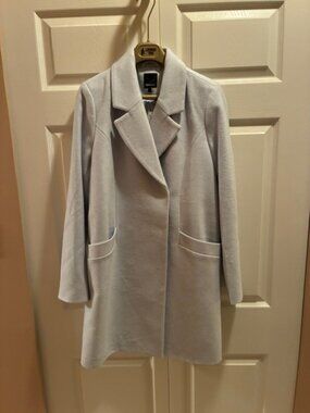 NWT Size S Reitmans Ice Blue Pastel Wool Blend Tailored Car Coat
